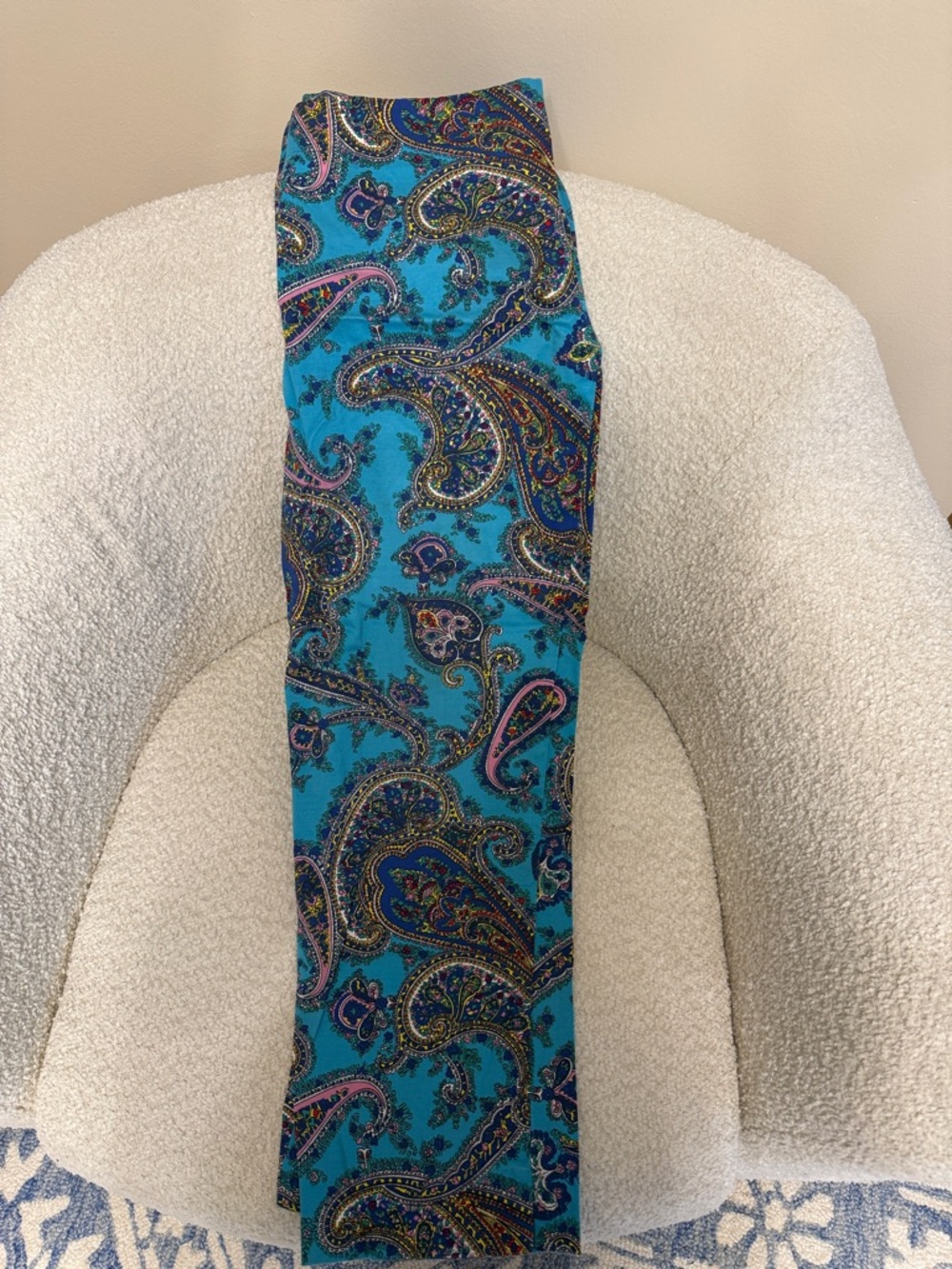 Talbots Turquoise Paisley Straight Leg Pants